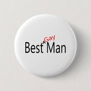 Best Gay Man Wedding 6 Cm Round Badge