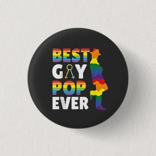 Best Gay Pop Ever LGBT Pride Month Grandpa Dad 3 Cm Round Badge