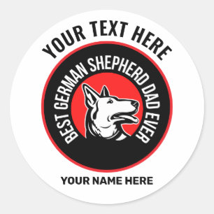 Best German Shepherd Dad Ever Classic Round Sticker