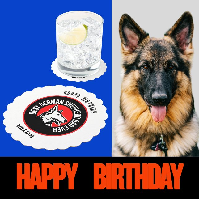 Best German Shepherd Dad Ever      Paper Coaster (Creator Uploaded)
