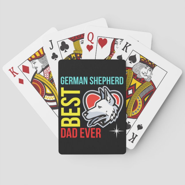 Best German Shepherd Dad Ever  Playing Cards (Back)