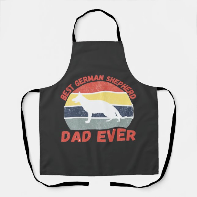 Best German Shepherd dad ever quote Funny Shepherd Apron (Front)