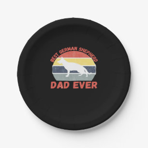 Best German Shepherd dad ever quote Funny Shepherd Paper Plate