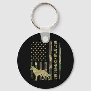 Best German Shepherd Dog Dad Camouflage American F Key Ring