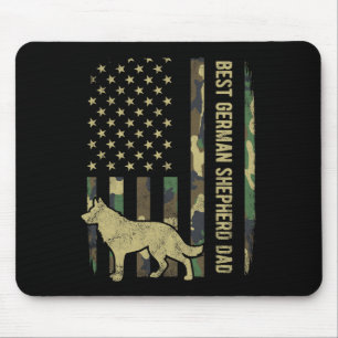 Best German Shepherd Dog Dad Camouflage American F Mouse Mat