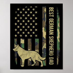 Best German Shepherd Dog Dad Camouflage American F Poster