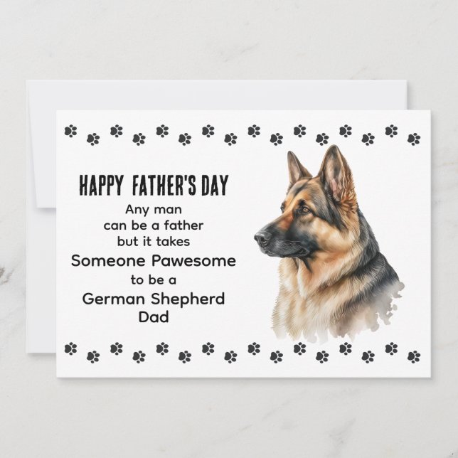 Best German Shepherd Dog Dad Father's Day Custom  Holiday Card (Front)