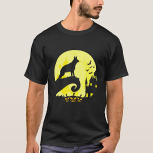 Best German Shepherd Dog Moon Halloween Matching C T-Shirt