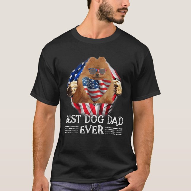 Best German Spitz Dad American Flag 4th Of July Gi T-Shirt (Front)