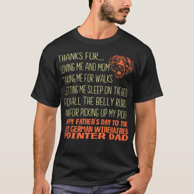 Best German Wirehaired Pointer Father's Day Gift T-Shirt (Front)