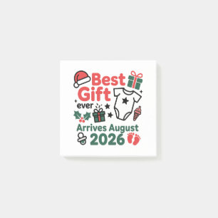 Best Gift Arrives in August 2026 Christmas Couples Post-it Notes