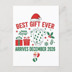 Best Gift Arrives in December 2026 Christmas Announcement Postcard