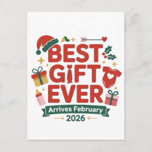 Best Gift Arrives in Febuary 2026 Christmas Couple Invitation Postcard