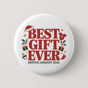 Best Gift Arrives in January 2026 Christmas Couple 6 Cm Round Badge