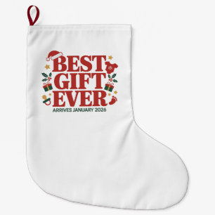Best Gift Arrives in January 2026 Christmas Couple Large Christmas Stocking
