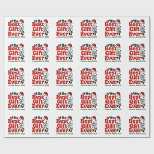 Best Gift Arrives in March 2026 Christmas Couples Wrapping Paper