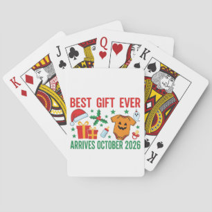 Best Gift Arrives in October 2026 Christmas Couple Playing Cards
