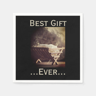 Best Gift Ever Christmas Babe in Manger Napkin