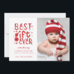 Best Gift Ever Christmas Birth Announcement<br><div class="desc">This Christmas photo card doubles as a holiday birth announcement with the phrase "best gift ever" alongside a photo of your newborn. Personalise it with your new baby's birth details and family name.</div>
