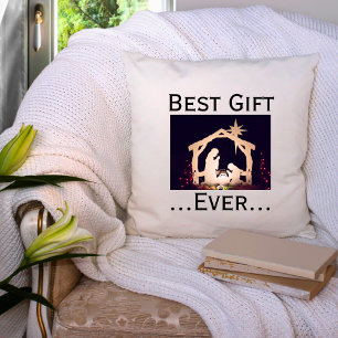 Best Gift Ever Christmas Nativity Cushion