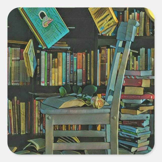 Best gift for book lovers square sticker (Front)