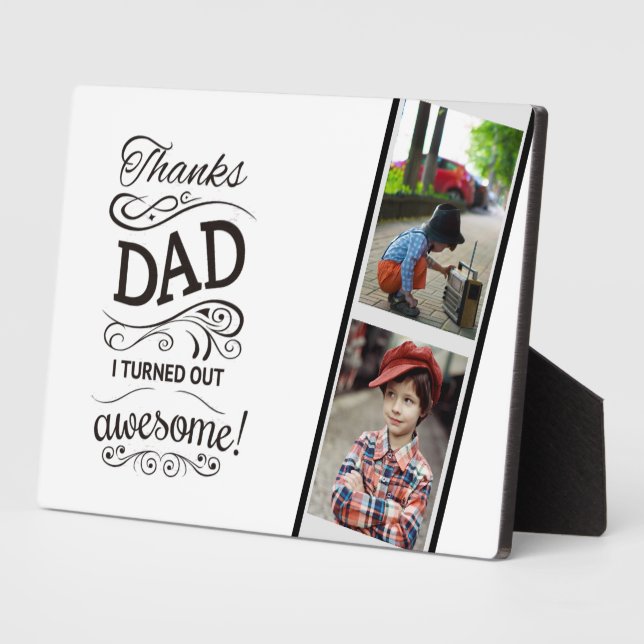 BEST Gift for DADS! Add Photos- Fathers Love This Plaque (Side)
