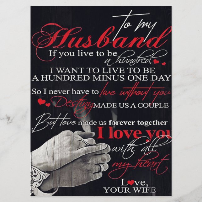 Best Gift For Husband | To My Husband Quotes Menu (Front)