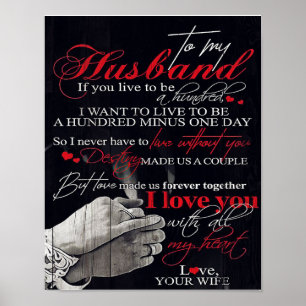 Best Gift For Husband   To My Husband Quotes Poster