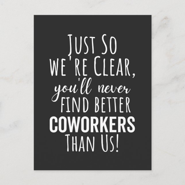 BEST GIFT FOR LEAVING COWORKERS HOLIDAY POSTCARD (Front)