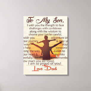 Best Gift For Son To My Son Quotes Canvas Print