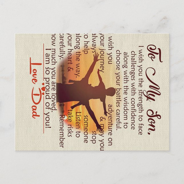 Best Gift For Son | To My Son Quotes Postcard (Front)