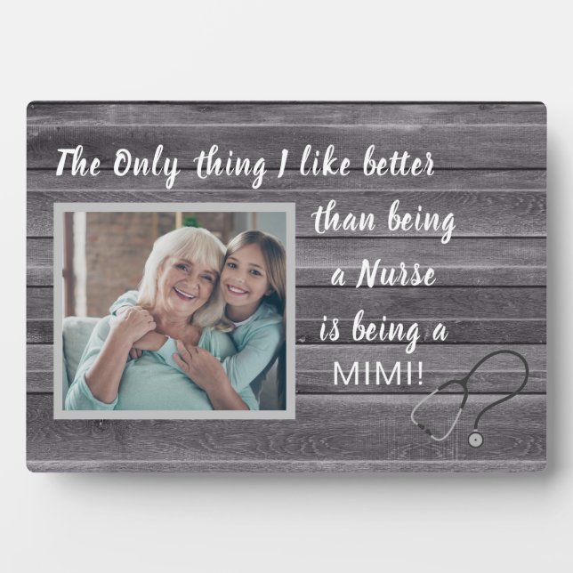 Best Gift! Nurse-Mimi Photo Plaque (Front)