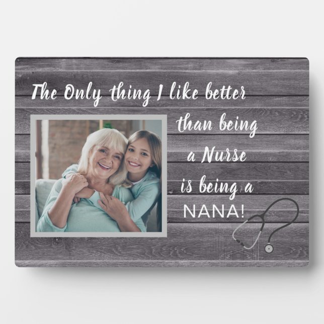 Best Gift! Nurse-Nana Photo Plaque (Front)