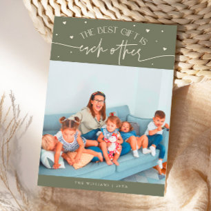 Best Gift Sage Green Valentines Day Photo Holiday Card