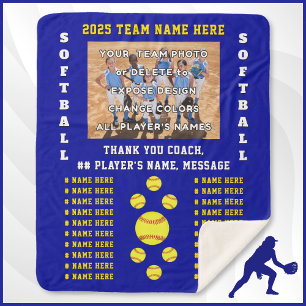 Best Gifts for Softball Coaches, Players! Softball Sherpa Blanket