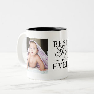 Best Gigi Ever Black Birthday Custom 2 Photo Two-Tone Coffee Mug