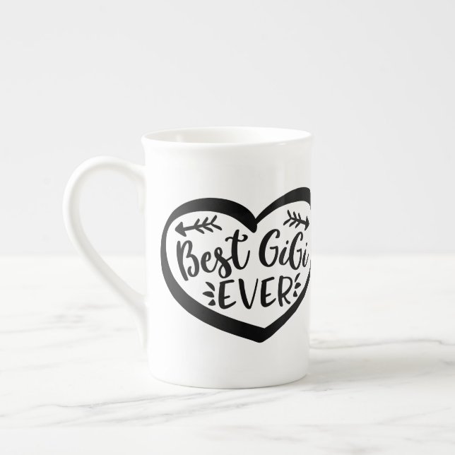 Best Gigi Ever Heart Gift Bone China Mug (Left)