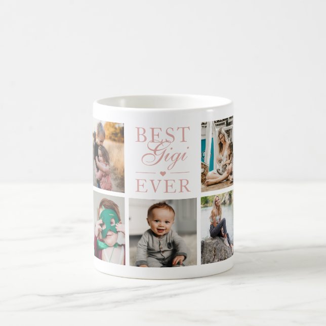 Best Gigi Ever Pink Custom Photo Coffee Mug (Center)