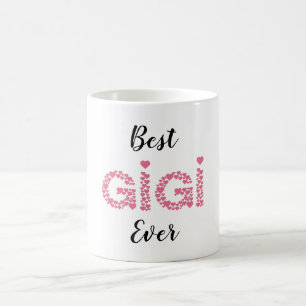 Best Gigi Ever Pink Hearts Personalised Coffee Mug