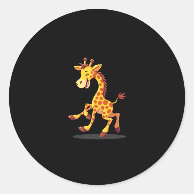 Best Giraffe Art For Men Women Adult Giraffe Print Classic Round Sticker (Front)