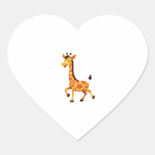 Best Giraffe Art For Men Women Adult Giraffe Print Heart Sticker (Front)