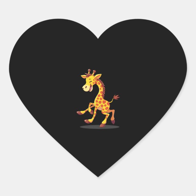 Best Giraffe Art For Men Women Adult Giraffe Print Heart Sticker (Front)