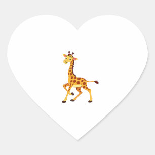 Best Giraffe Art For Men Women Adult Giraffe Print Heart Sticker