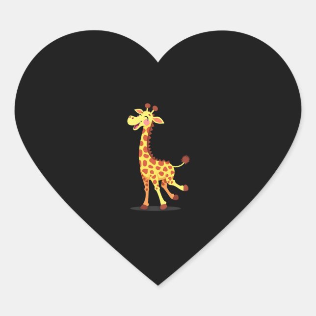 Best Giraffe Art For Men Women Adult Giraffe Print Heart Sticker (Front)
