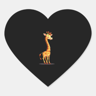 Best Giraffe Art For Men Women Adult Giraffe Print Heart Sticker