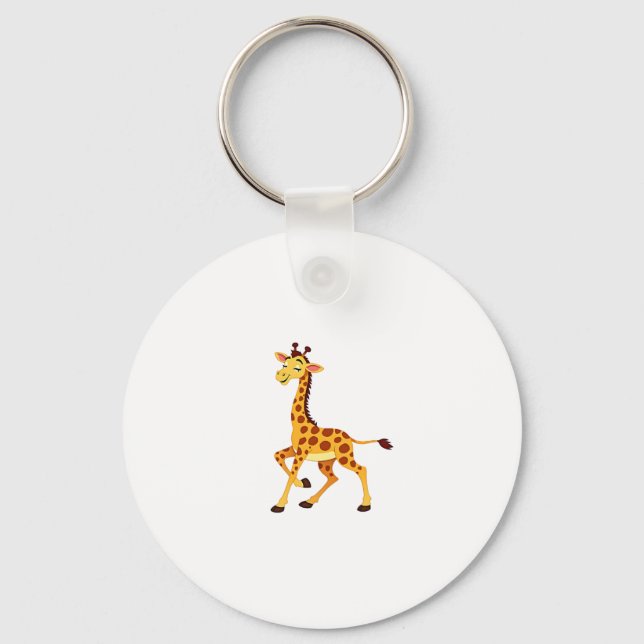 Best Giraffe Art For Men Women Adult Giraffe Print Key Ring (Front)
