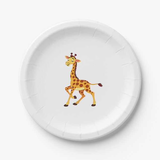 Best Giraffe Art For Men Women Adult Giraffe Print Paper Plate (Front)