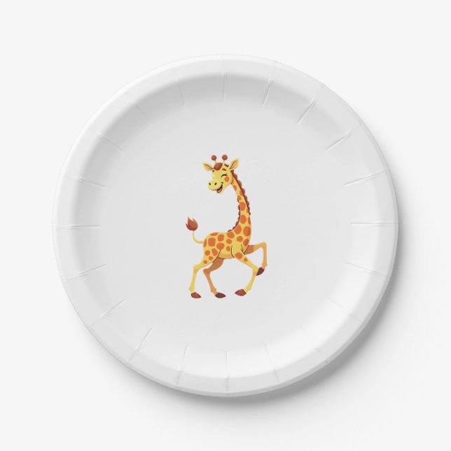 Best Giraffe Art For Men Women Adult Giraffe Print Paper Plate (Front)