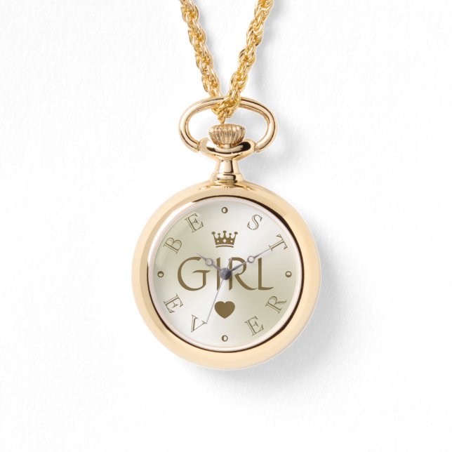 BEST GIRL EVER Gold Gradient Watch (Front)