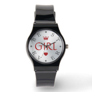BEST GIRL EVER Silver Gradient Watch